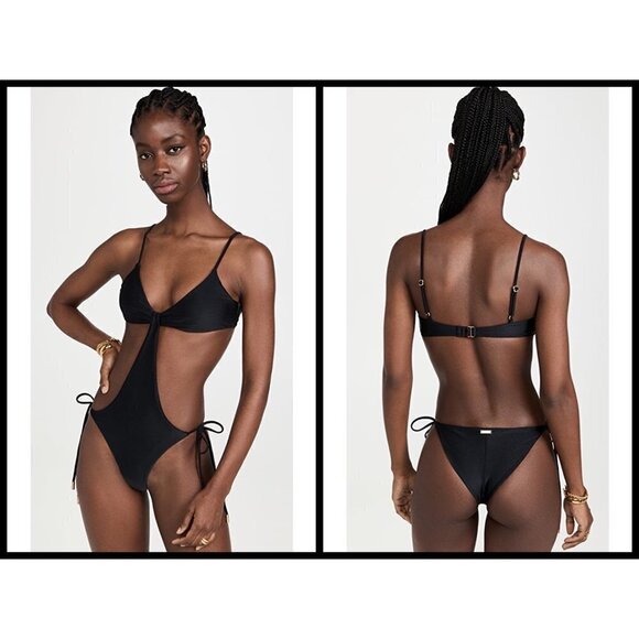 💕CULT GAIA💕 Teo Cutout One-Piece Swimsuit ~ Black Medium M NWT - Picture 4 of 16